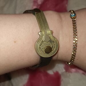 Vintage Key Bracelet The Graham MFC. Co Leather Bound Adjustable Bracelet